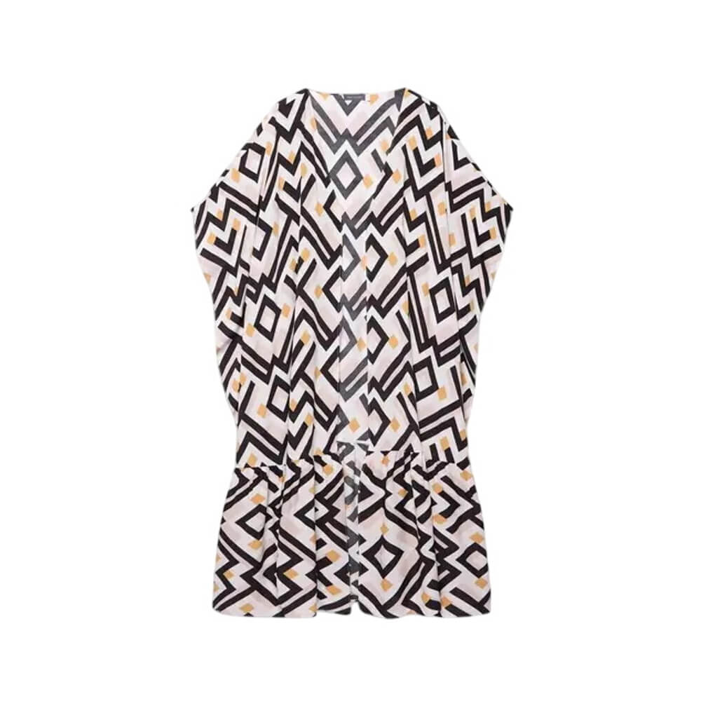 Mint Velvet Black Geo Print Kimono